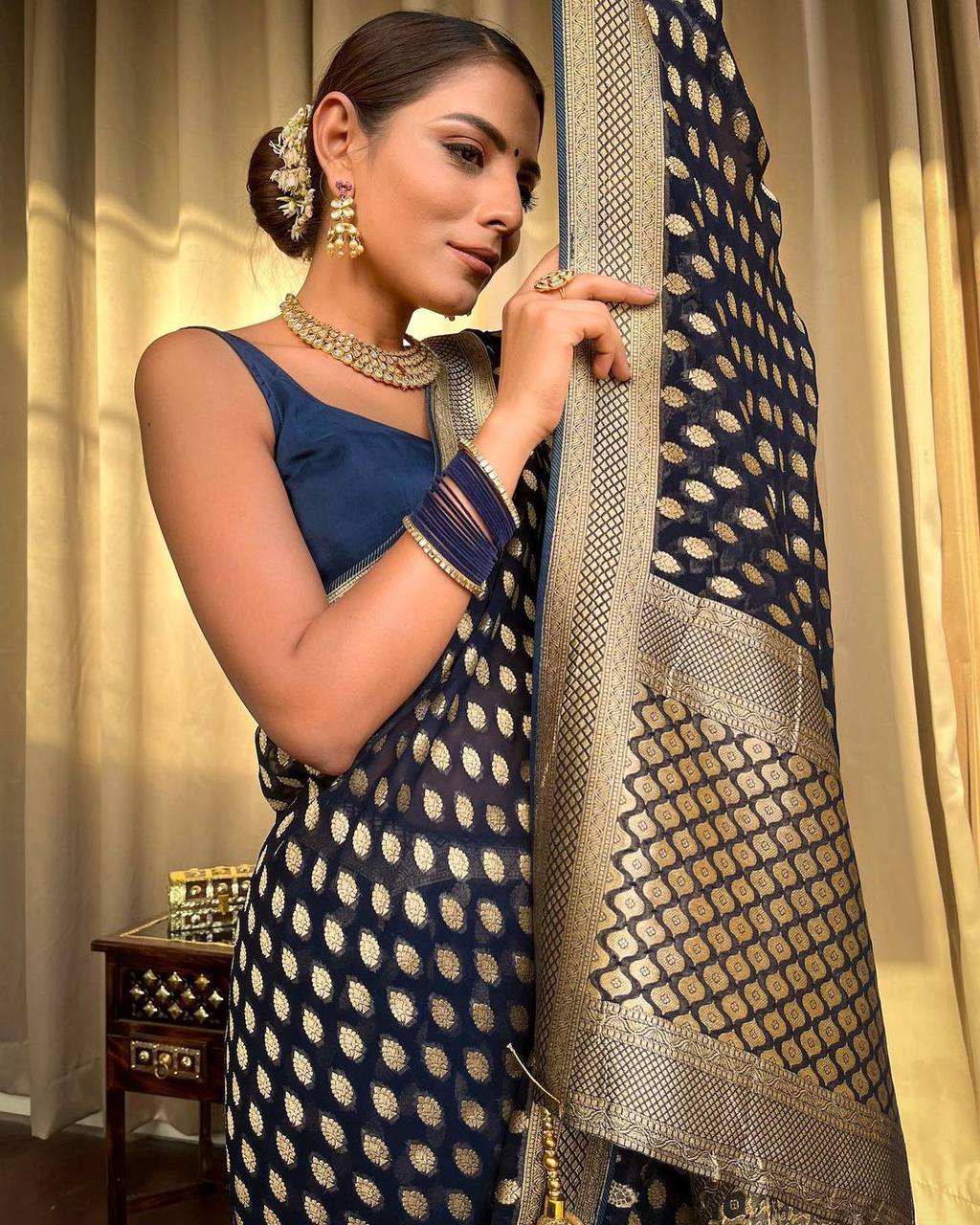 Ethnic Woven Design Zari Banarasi Saree