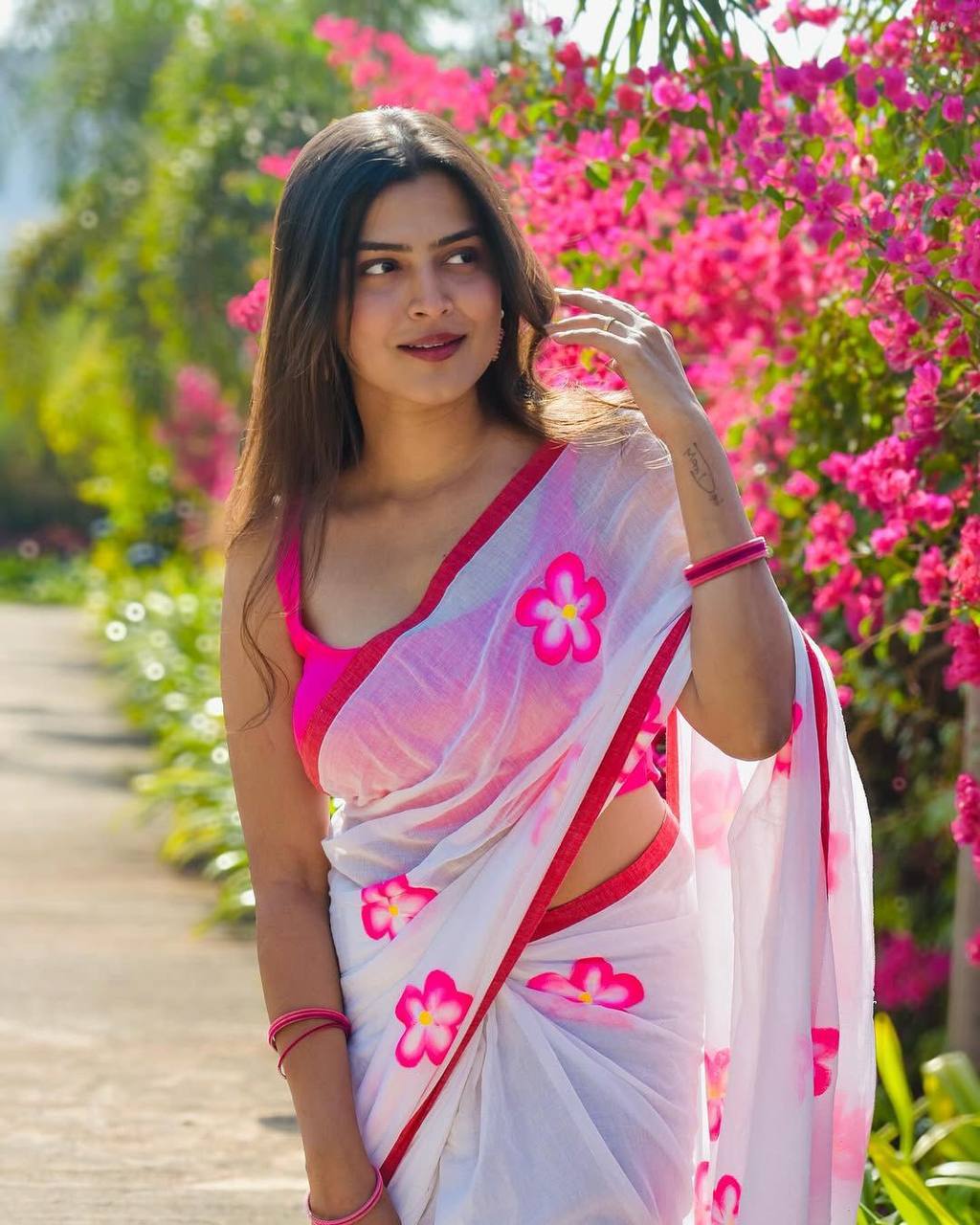 SUMMER SPECIAL FLOWERS PRINT SOFT MUL COTTON SALB SAREE