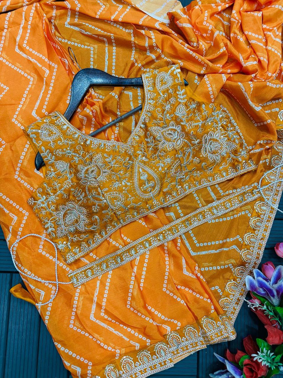 New Super Trending Desighner Embroidery Sequence work ready to wear saree