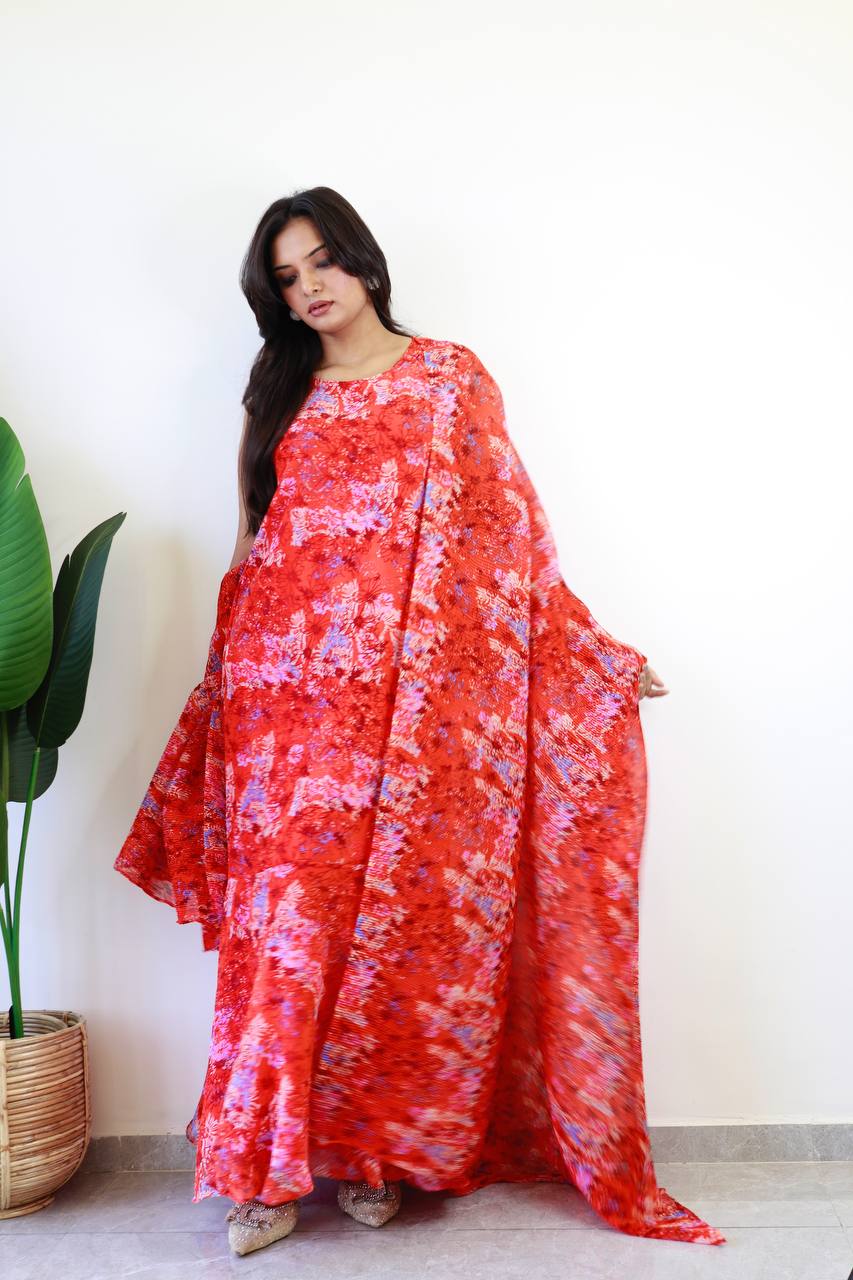 30 Sec Saree Ready to Wear Red Color