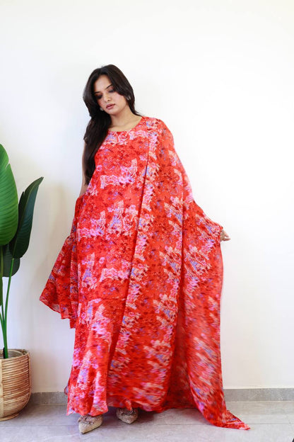 30 Sec Saree Ready to Wear Red Color