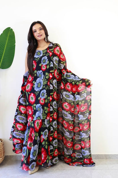 30 Sec Saree Ready to Wear Black Color