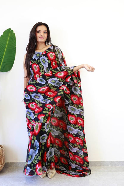 30 Sec Saree Ready to Wear Black Color