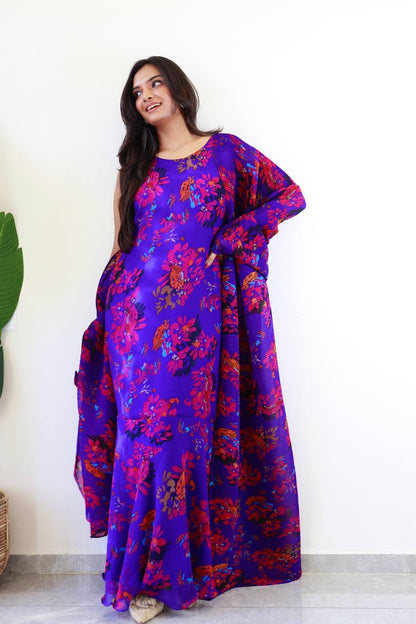 30 Sec Saree Ready to Wear Blue Color