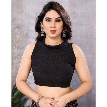 New Black Color Floral Printed Georgette Ready To Wear Saree