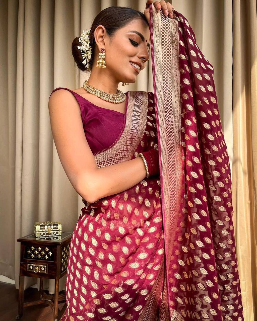 Ethnic Woven Design Zari Banarasi Saree