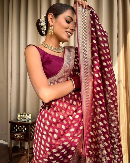 Ethnic Woven Design Zari Banarasi Saree