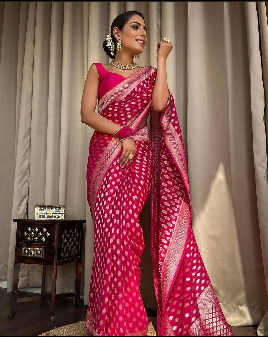 Ethnic Woven Design Zari Banarasi Saree