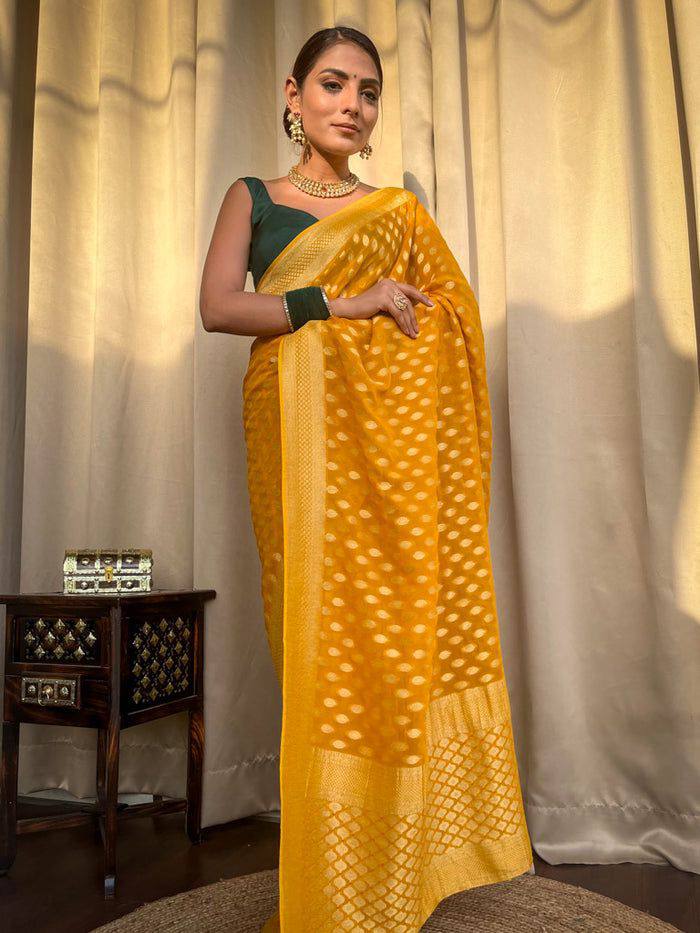 Ethnic Woven Design Zari Banarasi Saree
