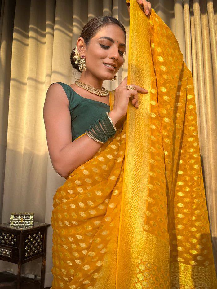 Ethnic Woven Design Zari Banarasi Saree