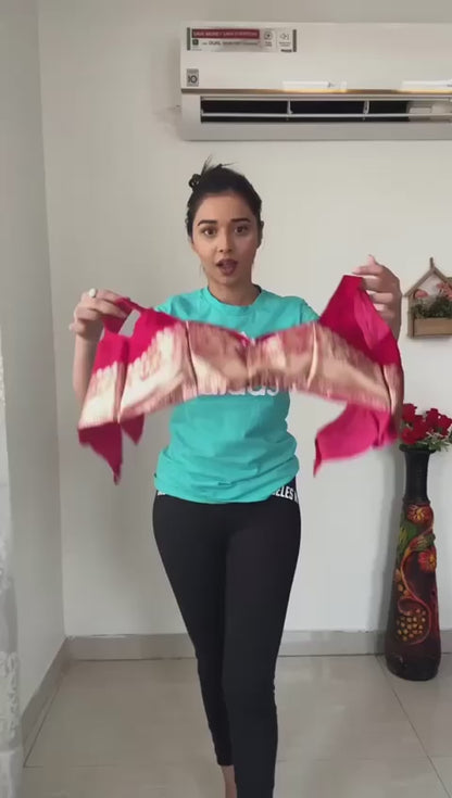 READY TO WEAR BANARASI SILK RED SAREE WITH BLOUSE